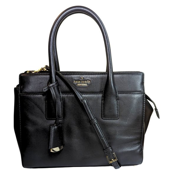 kate spade Handbags - Kate Spade Black Leather Covertible Satchel Purse w/Dust Bag